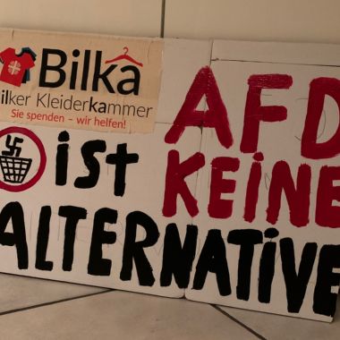 Demo gegen die AfD - Beteiligung Bilka