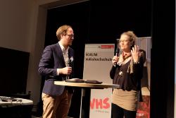 Moderator Martin Herrndorf und Jobpatin Jeannette Alm Moderator Martin Herrndorf und Jobpatin Jeannette Alm