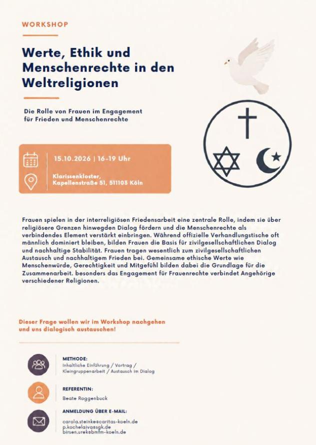 2026-10-15 Werte, Ethik und Menschenrechte in den Weltreligionen - Rolle der Frauen