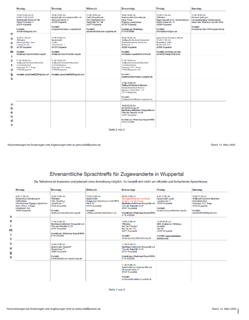 Sprachtreffs für Zugewanderte